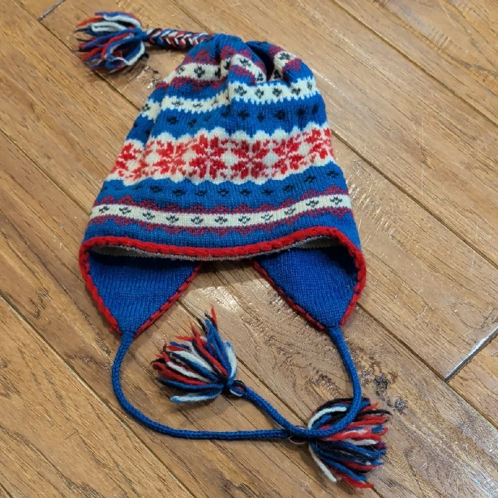 Hood Hats Cozy Blue and Red Kids Winter Hat